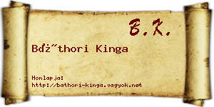 Báthori Kinga névjegykártya